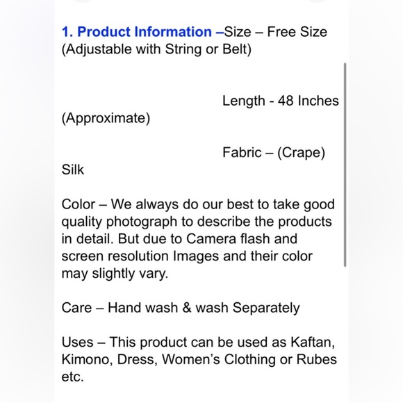 Kimono From Upcycled Silk Saris One size - Picture 8 of 9